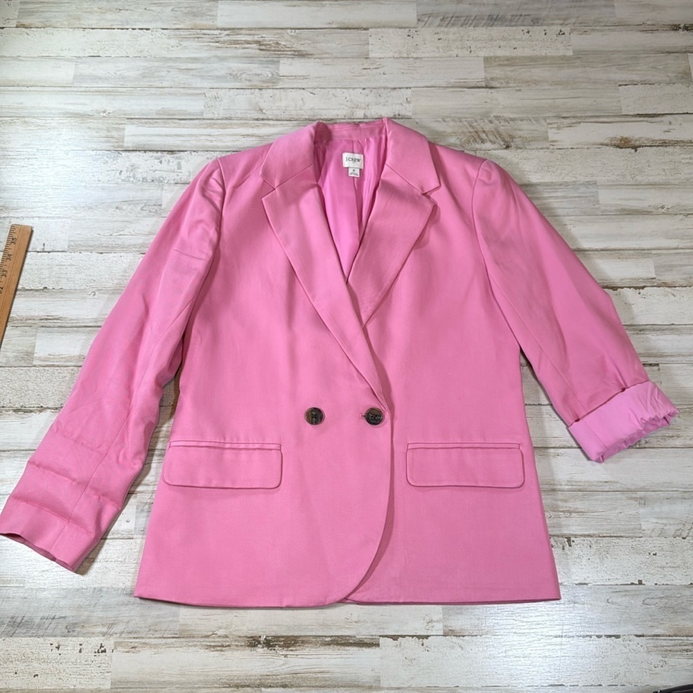 J Crew Factory Pink Double Breasted Oversized Blazer
